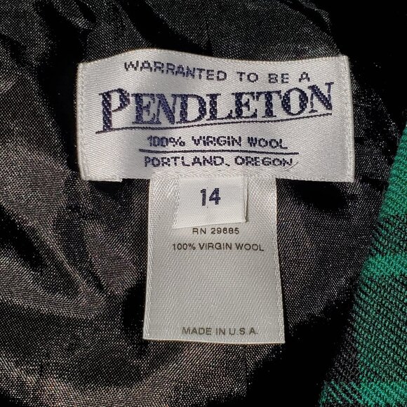 Pendleton Tartan Plaid Jacket Full-Zip Point-Collar Academia Preppy Clueless - Picture 5 of 5